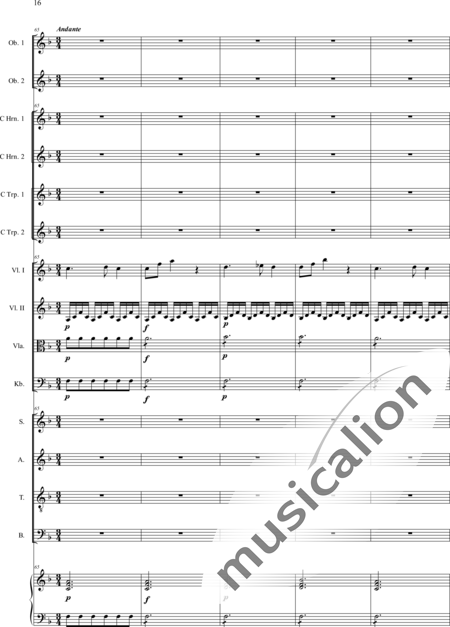Filtz, Johann Anton: Missa in C: Gloria - Coro>SATB+Ob2+[Cr2+Trp2]+Org+[Vl2+Vla+Cb]:16