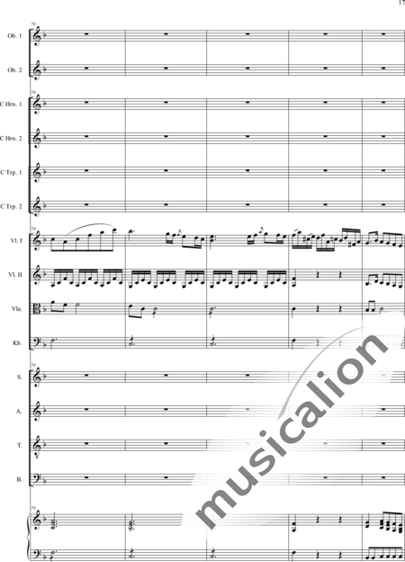 Filtz, Johann Anton: Missa in C: Gloria - Coro>SATB+Ob2+[Cr2+Trp2]+Org+[Vl2+Vla+Cb]:17