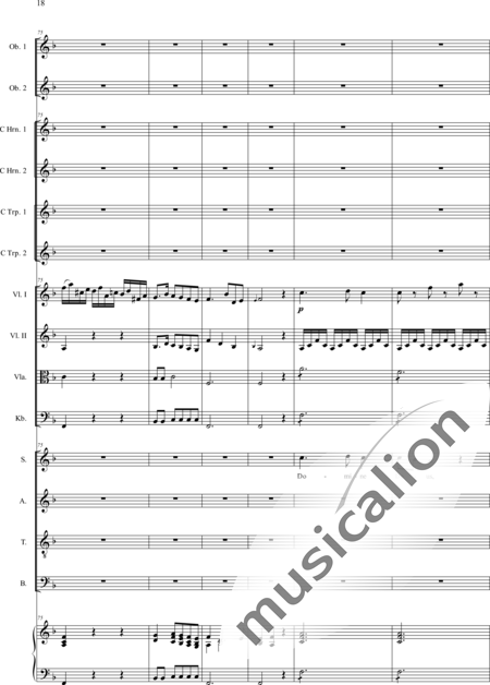 Filtz, Johann Anton: Missa in C: Gloria - Coro>SATB+Ob2+[Cr2+Trp2]+Org+[Vl2+Vla+Cb]:18