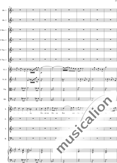 Filtz, Johann Anton: Missa in C: Gloria - Coro>SATB+Ob2+[Cr2+Trp2]+Org+[Vl2+Vla+Cb]:21