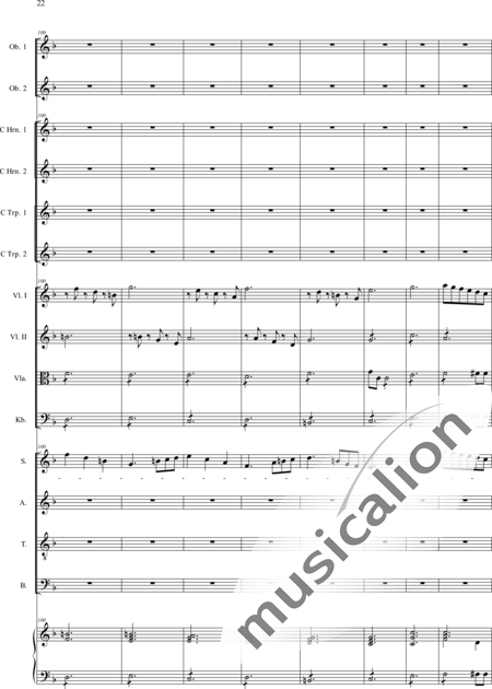 Filtz, Johann Anton: Missa in C: Gloria - Coro>SATB+Ob2+[Cr2+Trp2]+Org+[Vl2+Vla+Cb]:22