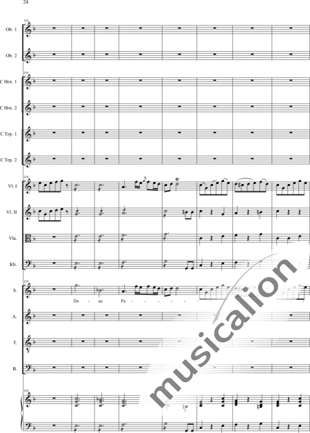 Filtz, Johann Anton: Missa in C: Gloria - Coro>SATB+Ob2+[Cr2+Trp2]+Org+[Vl2+Vla+Cb]:24