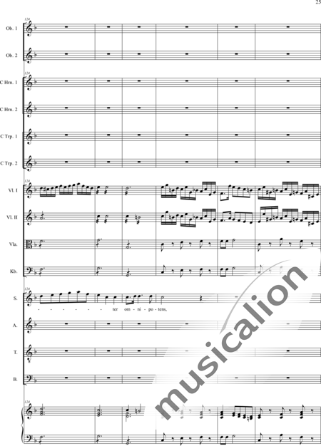 Filtz, Johann Anton: Missa in C: Gloria - Coro>SATB+Ob2+[Cr2+Trp2]+Org+[Vl2+Vla+Cb]:25