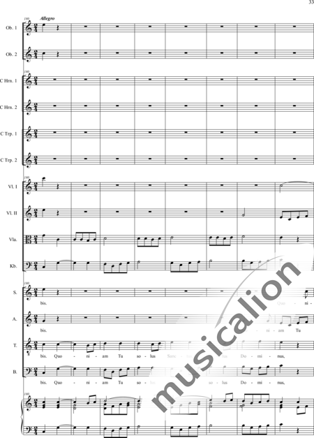 Filtz, Johann Anton: Missa in C: Gloria - Coro>SATB+Ob2+[Cr2+Trp2]+Org+[Vl2+Vla+Cb]:33