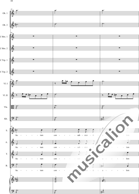 Filtz, Johann Anton: Missa in C: Credo - Solo>sop/alto/Ten+Coro>SATB+Ob2+[Cr2+Trp2]+Org+[Vl2+Vla+Cb]:10