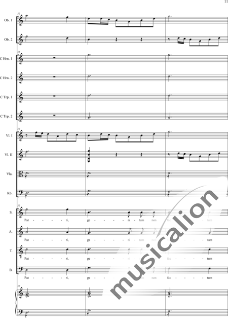 Filtz, Johann Anton: Missa in C: Credo - Solo>sop/alto/Ten+Coro>SATB+Ob2+[Cr2+Trp2]+Org+[Vl2+Vla+Cb]:11