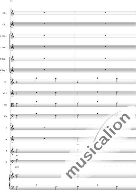 Filtz, Johann Anton: Missa in C: Credo - Solo>sop/alto/Ten+Coro>SATB+Ob2+[Cr2+Trp2]+Org+[Vl2+Vla+Cb]:14