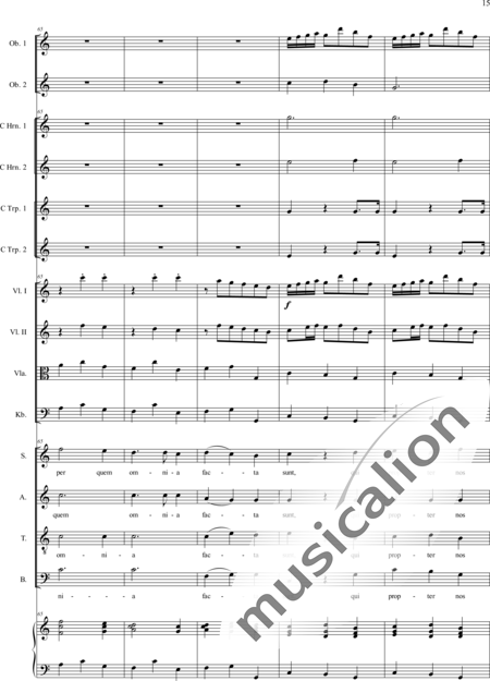Filtz, Johann Anton: Missa in C: Credo - Solo>sop/alto/Ten+Coro>SATB+Ob2+[Cr2+Trp2]+Org+[Vl2+Vla+Cb]:15