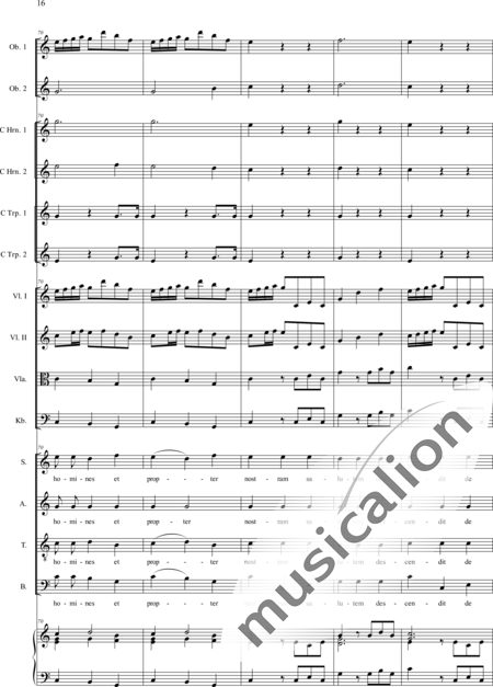 Filtz, Johann Anton: Missa in C: Credo - Solo>sop/alto/Ten+Coro>SATB+Ob2+[Cr2+Trp2]+Org+[Vl2+Vla+Cb]:16