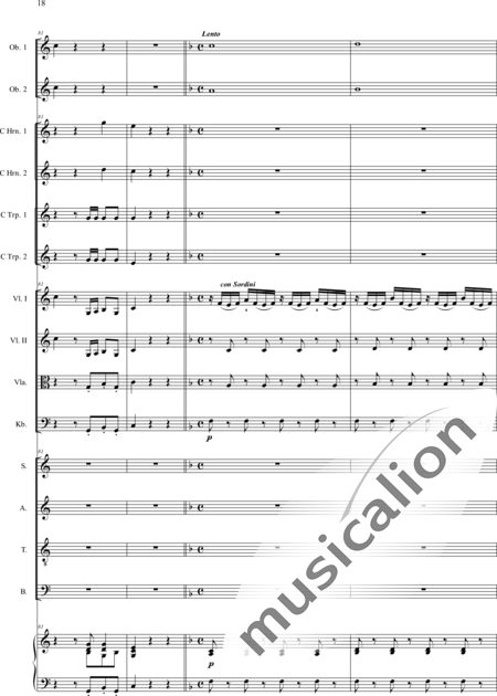 Filtz, Johann Anton: Missa in C: Credo - Solo>sop/alto/Ten+Coro>SATB+Ob2+[Cr2+Trp2]+Org+[Vl2+Vla+Cb]:18