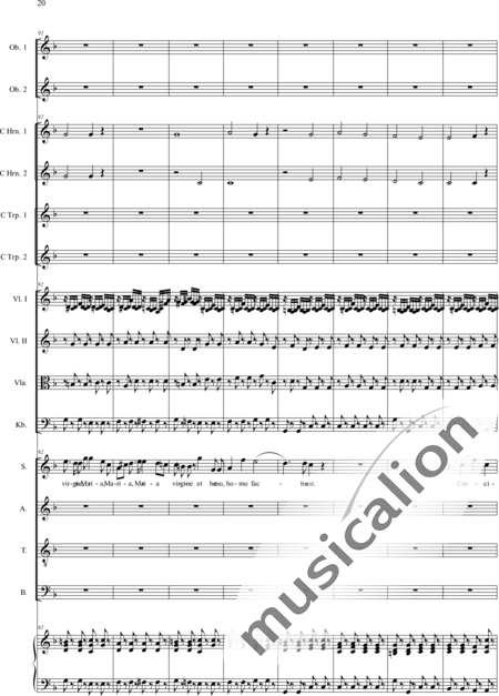 Filtz, Johann Anton: Missa in C: Credo - Solo>sop/alto/Ten+Coro>SATB+Ob2+[Cr2+Trp2]+Org+[Vl2+Vla+Cb]:20