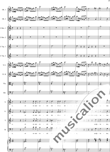 Filtz, Johann Anton: Missa in C: Credo - Solo>sop/alto/Ten+Coro>SATB+Ob2+[Cr2+Trp2]+Org+[Vl2+Vla+Cb]:23