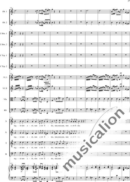 Filtz, Johann Anton: Missa in C: Credo - Solo>sop/alto/Ten+Coro>SATB+Ob2+[Cr2+Trp2]+Org+[Vl2+Vla+Cb]:27