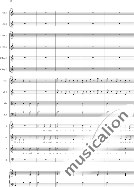 Filtz, Johann Anton: Missa in C: Credo - Solo>sop/alto/Ten+Coro>SATB+Ob2+[Cr2+Trp2]+Org+[Vl2+Vla+Cb]:30
