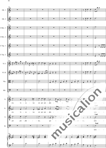 Filtz, Johann Anton: Missa in C: Credo - Solo>sop/alto/Ten+Coro>SATB+Ob2+[Cr2+Trp2]+Org+[Vl2+Vla+Cb]:32