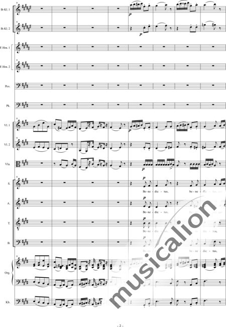 Führer, Robert
: Pastoralmesse A-Dur: Benedictus (Pastoral Mass A-major: Benedictus) - Solo>sop/alto+Coro>SATB+Clar2+[Cr2+Trb]+Tp+Org+[Vl2+Vla+Cb]:2