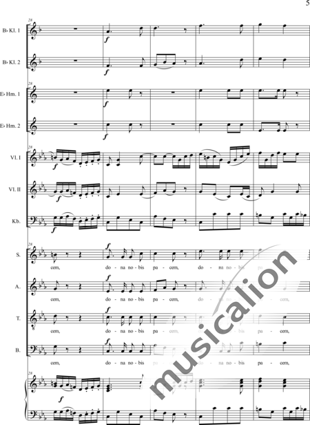 Führer, Robert: Messe (Mass)- Seelig sind die Trauernden: Agnus Dei - Solo>bass+Choir>SATB+ClB2+HnEs2+Org+[Vln2+Db]:5
