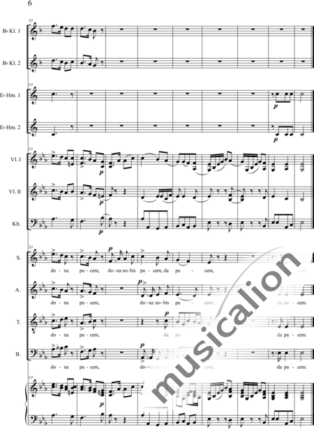Führer, Robert: Messe (Mass)- Seelig sind die Trauernden: Agnus Dei - Solo>bass+Choir>SATB+ClB2+HnEs2+Org+[Vln2+Db]:6