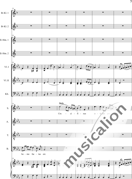 Führer, Robert: Messe (Mass)- Seelig sind die Trauernden: Credo - Solo>sop/bass+Choir>SATB+ClB2+HnEs2+Org+[Vln2+Db]:5