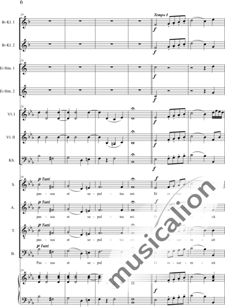 Führer, Robert: Messe (Mass)- Seelig sind die Trauernden: Credo - Solo>sop/bass+Choir>SATB+ClB2+HnEs2+Org+[Vln2+Db]:6