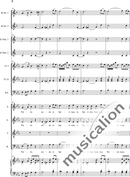 Führer, Robert: Messe (Mass)- Seelig sind die Trauernden: Credo - Solo>sop/bass+Choir>SATB+ClB2+HnEs2+Org+[Vln2+Db]:8