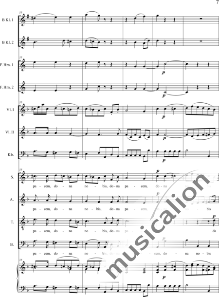 Führer, Robert: Missa 2 in F: Agnus Dei (Mass) - Choir>SATB+ClB2+HnF2+Org+[Vln2+Db]:7