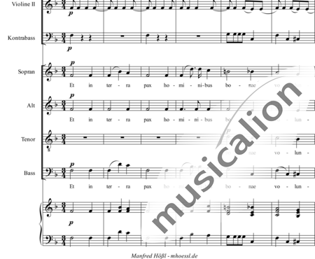 Führer, Robert: Missa 2 in F: Gloria (Mass) - Choir>SATB+ClB2+HnF2+Org+[Vln2+Db]:1