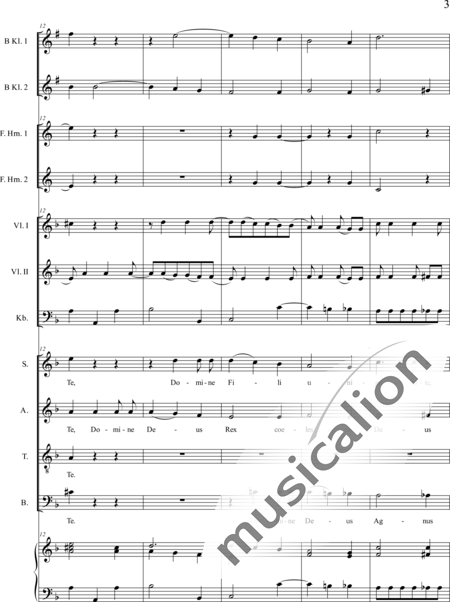 Führer, Robert: Missa 2 in F: Gloria (Mass) - Choir>SATB+ClB2+HnF2+Org+[Vln2+Db]:3