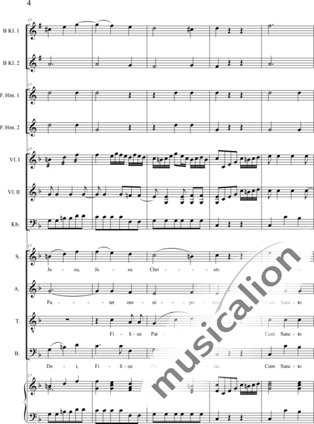 Führer, Robert: Missa 2 in F: Gloria (Mass) - Choir>SATB+ClB2+HnF2+Org+[Vln2+Db]:4