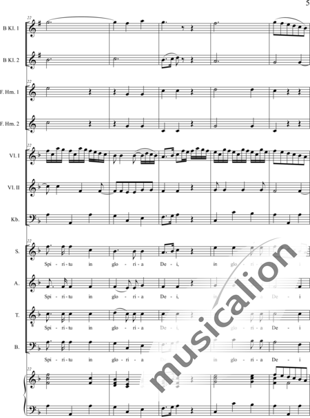 Führer, Robert: Missa 2 in F: Gloria (Mass) - Choir>SATB+ClB2+HnF2+Org+[Vln2+Db]:5