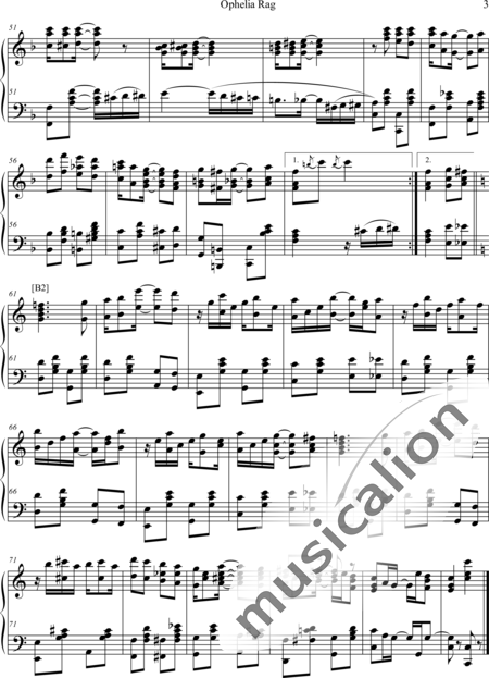 Scott, James: Ophelia Rag - Klavier:3