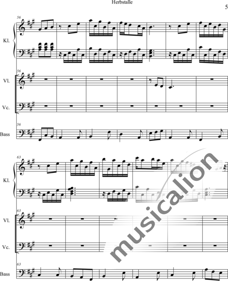 Weidner, Herb: Herbstallee - Klavier+[Vl+Vc+Kb]:5