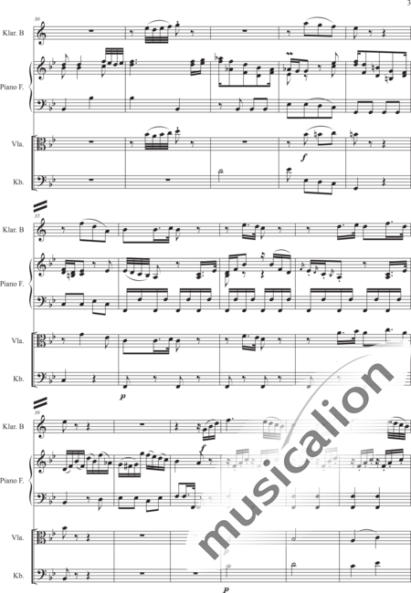 von Braunschweig-Wolfenbüttel, Anna Amalia: Divertimento in B: Satz 1: Adagio - Viola+Violoncello+Klarinette+Kl:3