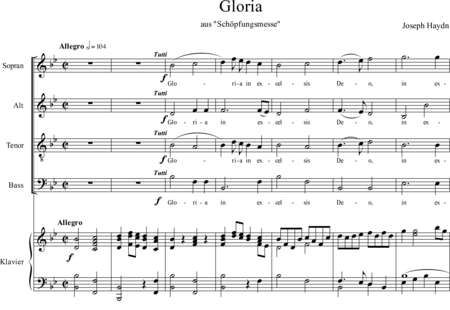 Haydn, (Franz) Joseph: Gloria - Chor>SATB+Orgel:0