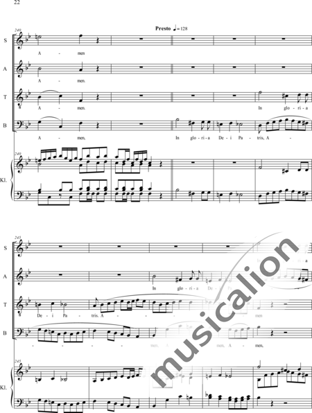 Haydn, (Franz) Joseph: Gloria - Chor>SATB+Orgel:22