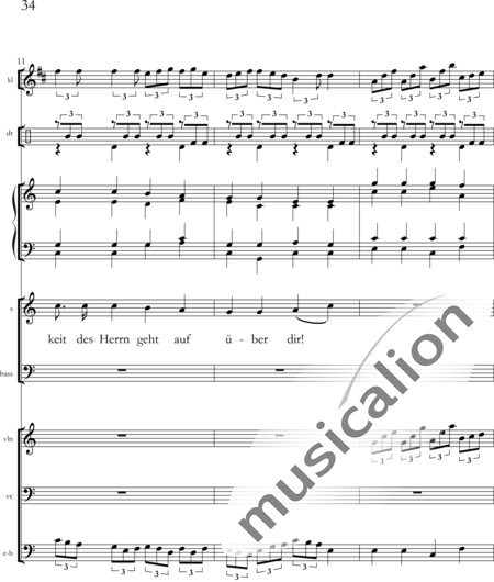 Arning, Eberhard: Epiphany Cantata - Solo>sop/bajo+Coro>SATB+Clar+[Vl+Vc]+Perc+Cem+B-Elec:34