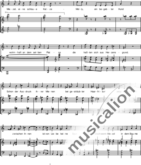 Mühe, Hansgeorg: Barmherzigkeit (Miezel, eine schlaue Katze) - Solo>sop+Piano:2