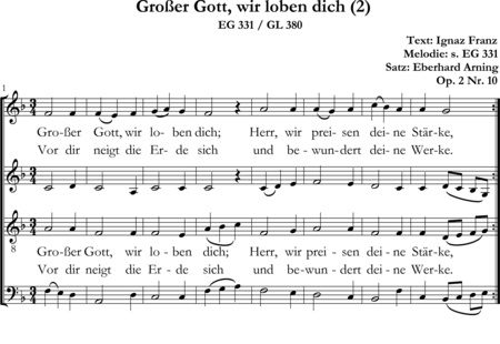 König, Johann Balthasar: Großer Gott, wir loben dich - Choir>SATB:0