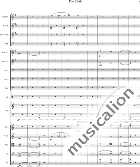 Swienty, Claus: Das Relikt (The Relic) - English horn+Percussion+[Cl2+Bn2]+[Hn4+Tbn2+Tb]+Pf+[Vln2+Vla+Vlc+Db]:3