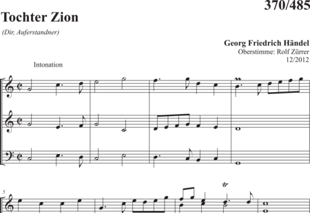 Händel, Georg Friedrich: Tochter Zion - Orgel>mPed:0