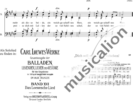 Loewe, Carl: Dich soll mein Lied erheben - Chor>SATB:1