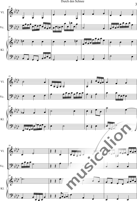 Weidner, Herb: Durch den Schnee - Violine+Kl+Vc:3