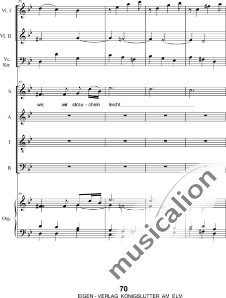 Mozart, Wolfgang Amadeus: Allerbarmer höre, ach höre: Satz 5 Hear mercifully, oh hear: 5th movement) - Choir>SATB+Org+[Vln2+Vlc+Db]:6