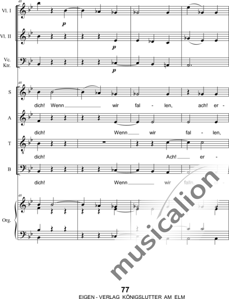 Mozart, Wolfgang Amadeus: Allerbarmer höre, ach höre: Satz 5 Hear mercifully, oh hear: 5th movement) - Choir>SATB+Org+[Vln2+Vlc+Db]:13