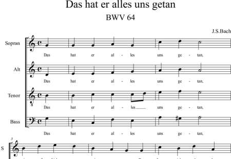 Bach, Johann Sebastian: Das hat er alles uns getan - Choir>SATB:0