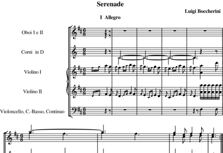 Boccherini, Luigi: Serenata - Oboe 2+Cr+[Vl2+Vc]:0