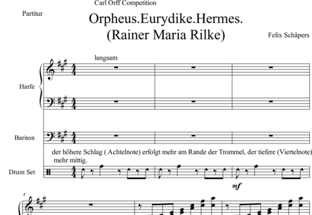 Schaepers, Felix: Carl Orff Competition 2018 Orpheus.Eurydike.Hermes - Solo>Bass+Px+Hf:0