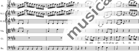 Haydn, (Franz) Joseph: Il pensier (Nr. 9, Aria (Creonte)) - Solo>Ten+Fl+[Vl2+Vla+Kb]:7