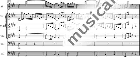 Haydn, (Franz) Joseph: Il pensier (Nr. 9, Aria (Creonte)) - Solo>Ten+Fl+[Vl2+Vla+Kb]:14