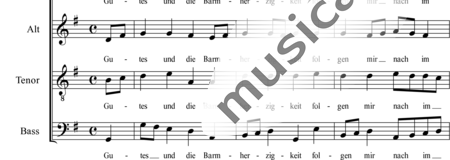 Bach, Johann Sebastian: Gutes und Barmherzigkeit - Chor>SATB+Ob2+HnF2:1